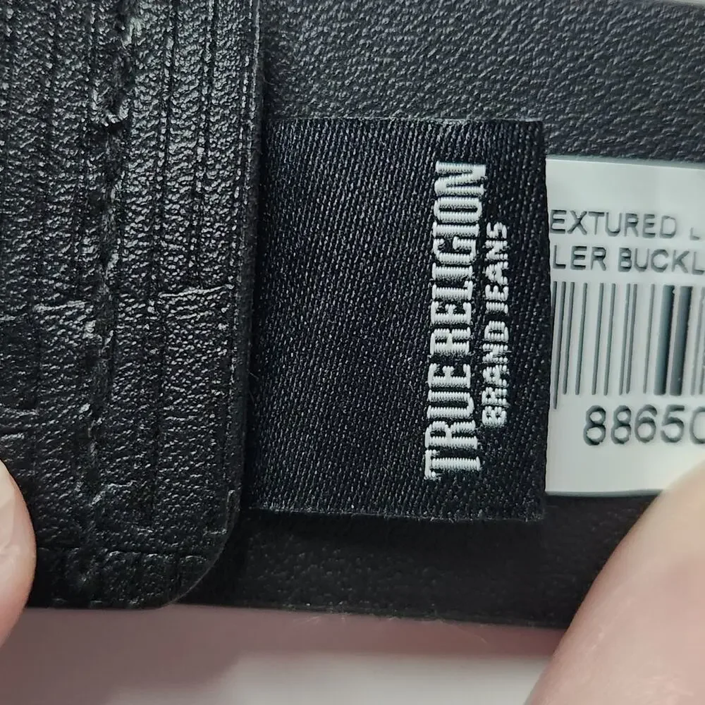 True Religion logo black belt size 38